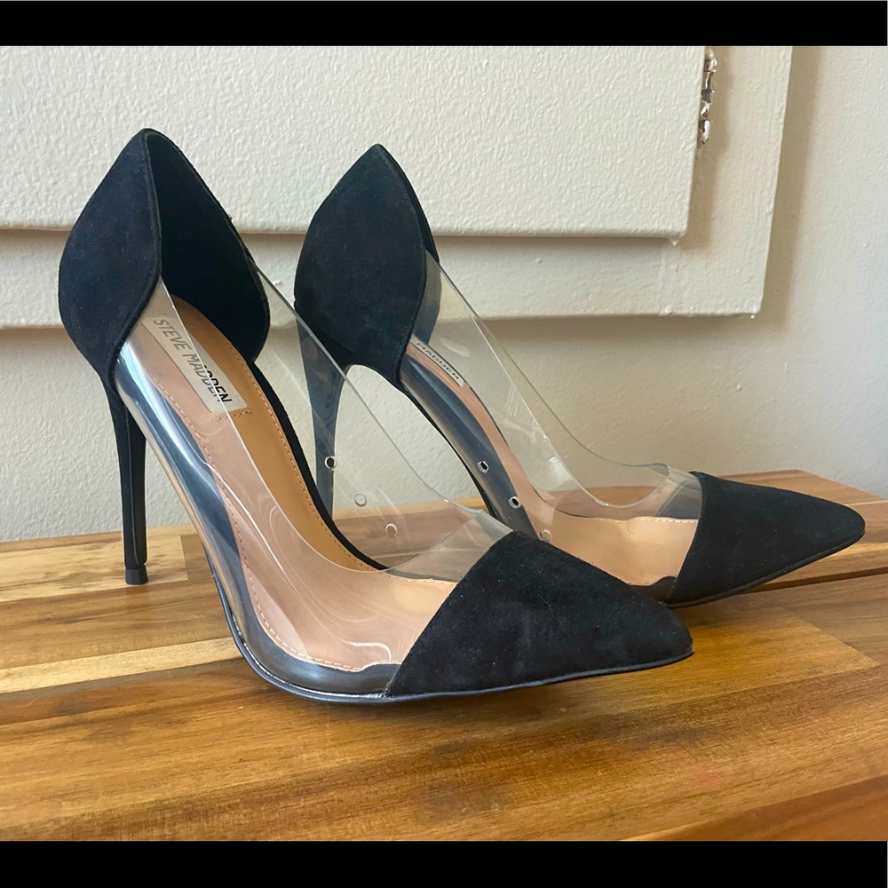 Steve Madden Women’s Black and Clear Pumps